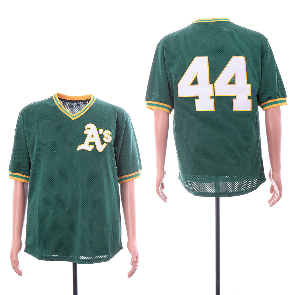 Oakland Athletics #44 Green Pullover Baseball Jersey baseball jersey product view 1