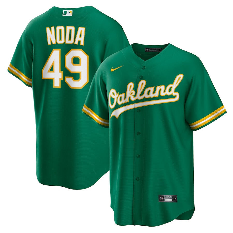 Oakland Athletics #49 Ryan Noda Alternate Men Jersey - Kelly Green Baseball Jersey baseball jersey product view 1