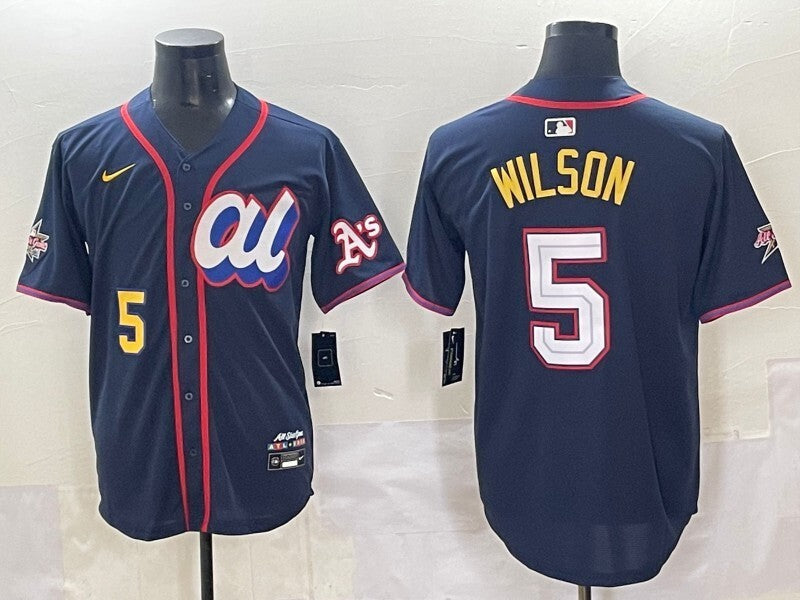Oakland Athletics #5 Jacob Wilson Athletics 25 All-Star Baseball Jersey baseball jersey product view 1