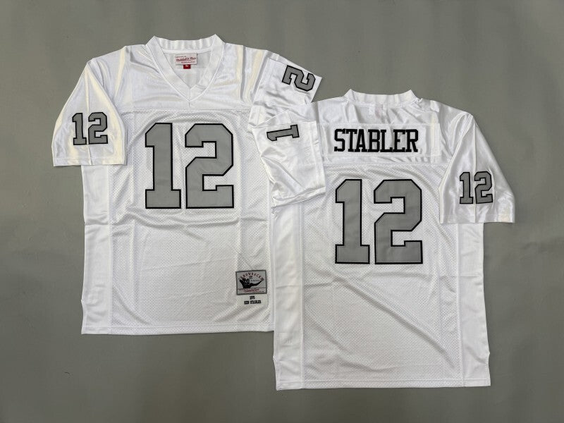 Oakland Raiders #12 Ken Stabler Los Angeles Raiders Style 1 Football Jersey football jersey product view 1