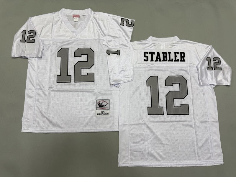 Oakland Raiders #12 Ken Stabler Los Angeles Raiders Style 4 Football Jersey football jersey product view 1