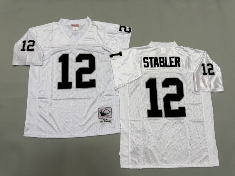 Oakland Raiders #12 Ken Stabler Los Angeles Raiders Style 5 Football Jersey football jersey product view 1