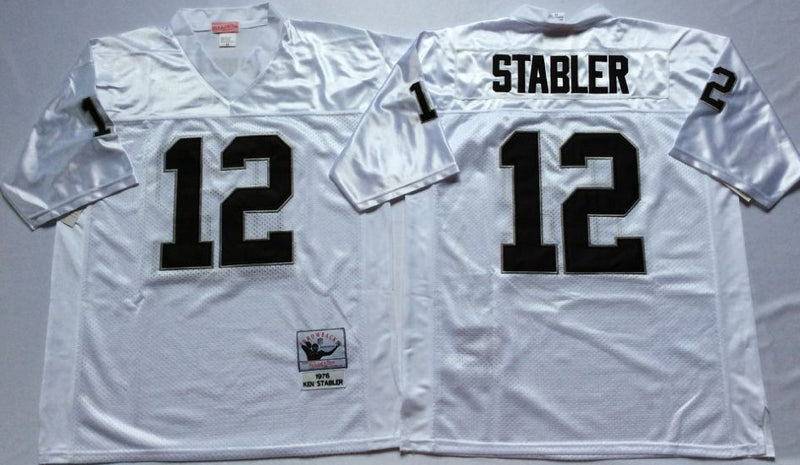 Oakland Raiders #12 Ken Stabler Throwback Style 1 Football Jersey football jersey product view 1