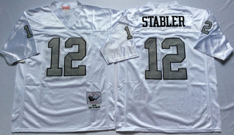 Oakland Raiders #12 Ken Stabler Throwback Style 2 Football Jersey football jersey product view 1