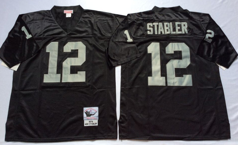 Oakland Raiders #12 Ken Stabler Throwback Style 3 Football Jersey football jersey product view 1