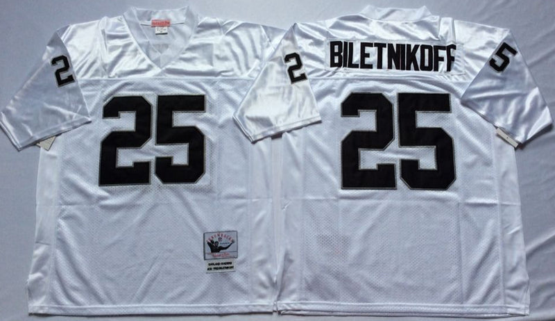 Oakland Raiders #25 Fred Biletnikoff Throwback Style 1 Football Jersey football jersey product view 1