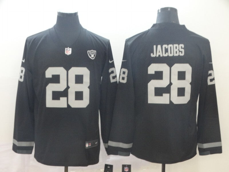 Oakland Raiders #28 Josh Jacobs Football Jersey football jersey product view 1