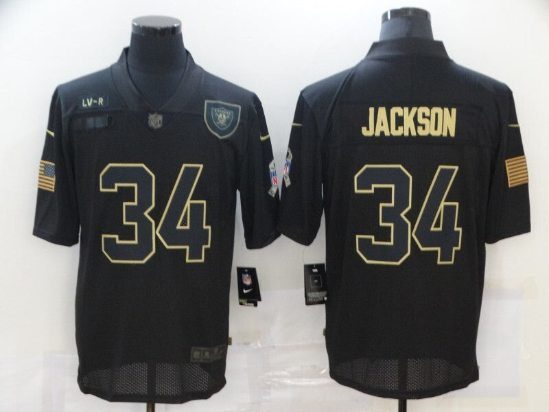Oakland Raiders #34 Bo Jackson 20 Salute 586 Football Jersey football jersey product view 1