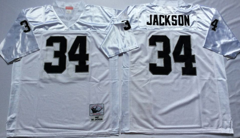 Oakland Raiders #34 Bo Jackson Throwback Style 1 Football Jersey football jersey product view 1