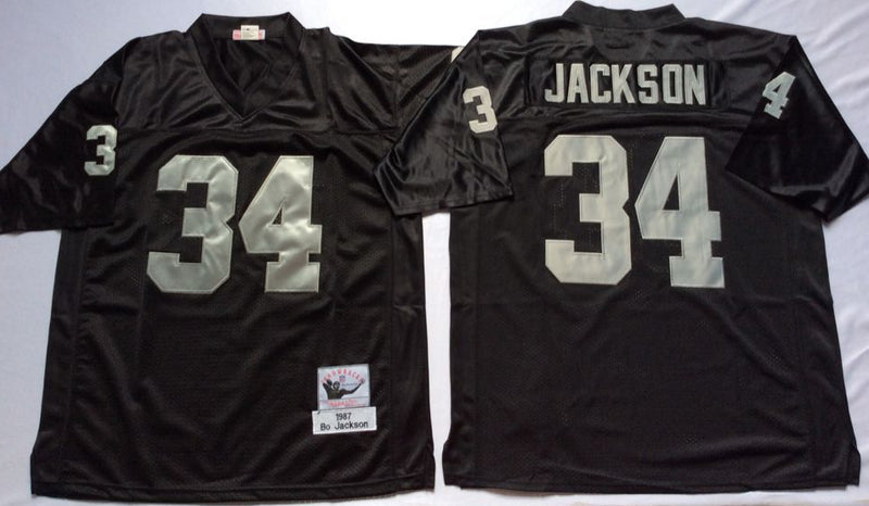 Oakland Raiders #34 Bo Jackson Throwback Style 3 Football Jersey football jersey product view 1