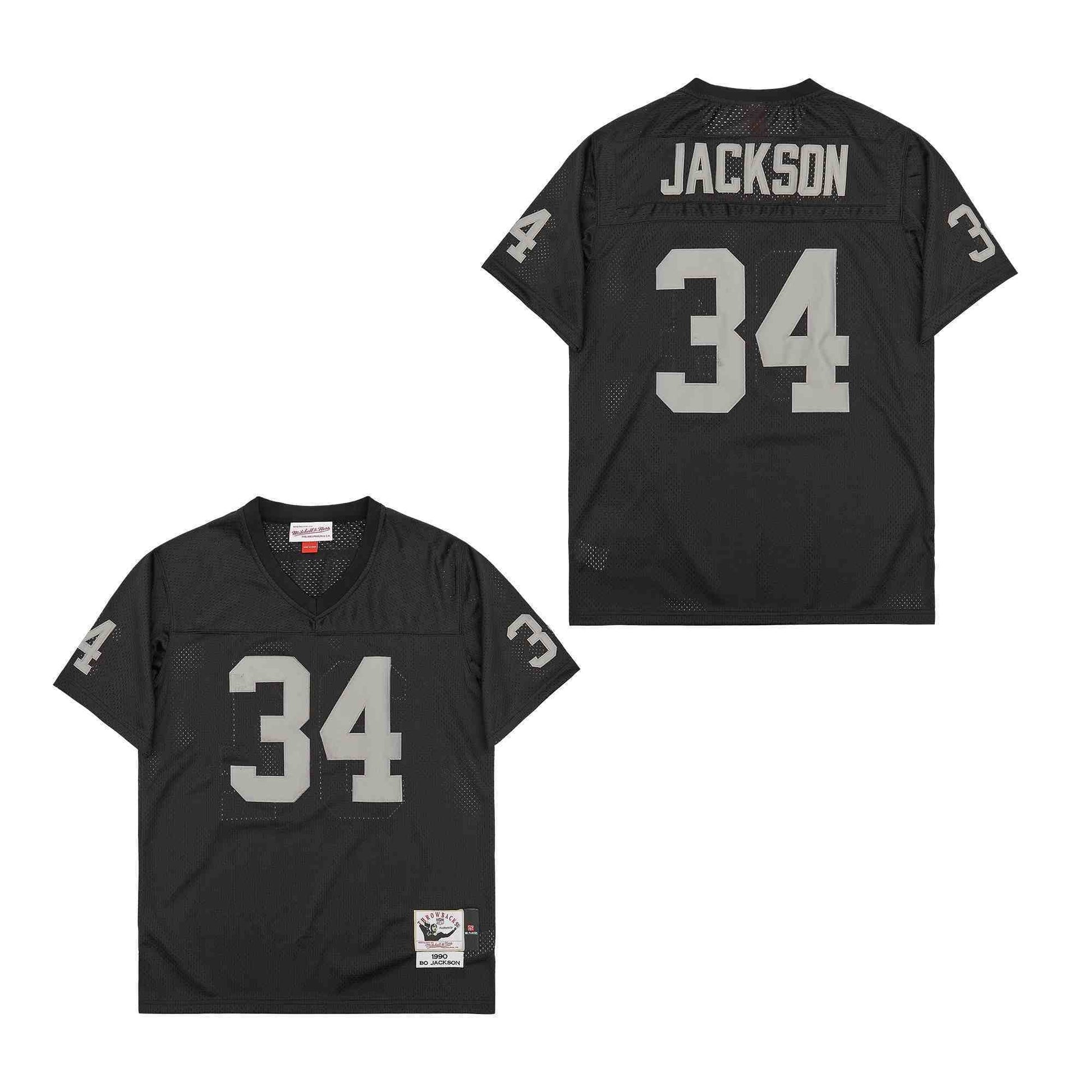 Oakland Raiders #34 Bo Jackson #JACKSON Black 34 # Football Jersey football jersey product view 1