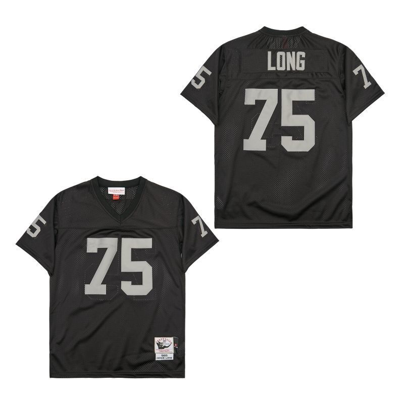 Oakland Raiders #75 Howie Long long#75 Black Style 3 Football Jersey football jersey product view 1