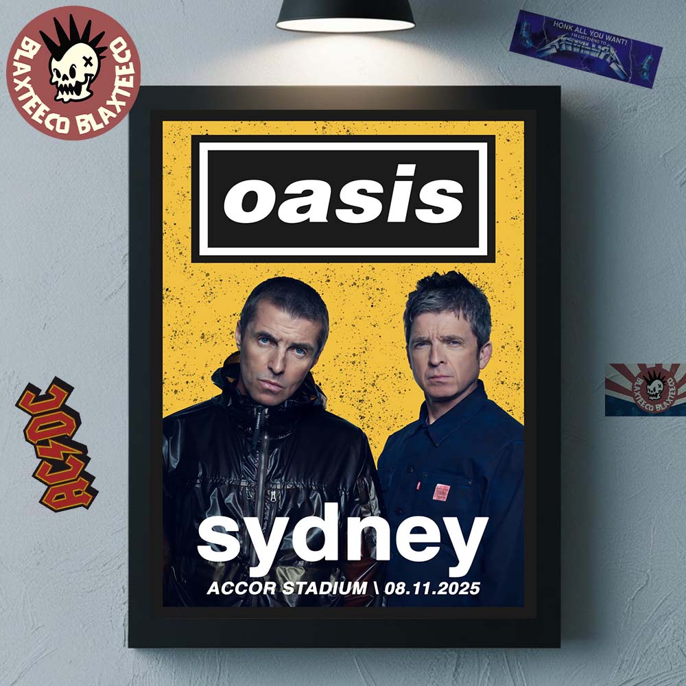 Oasis Live 25 Tour Sydney Australia 2025 Night 2 Venue Poster At Accor Stadium On November 8 Home Decor Poster Canvas - T-Shirt, Sweatshirt, Hoodie