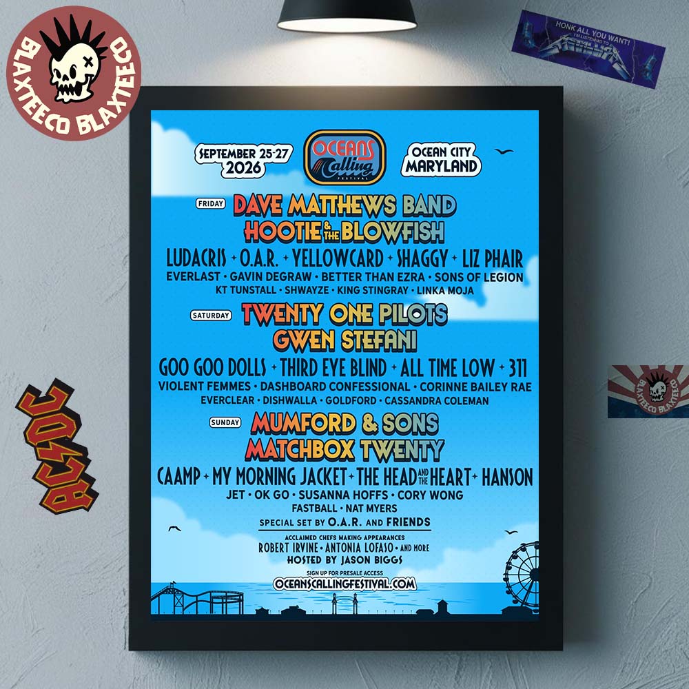 Oceans Calling 2026 Festival Full Lineup In Ocean City Maryland On September 25-27 2026 Home Decor Poster Canvas - T-Shirt, Sweatshirt, Hoodie