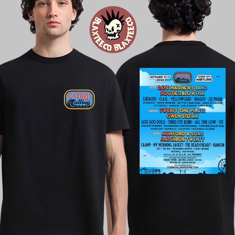 Oceans Calling 2026 Festival Full Lineup In Ocean City Maryland On September 25-27 2026 Two Sided T-Shirt - T-Shirt, Sweatshirt, Hoodie