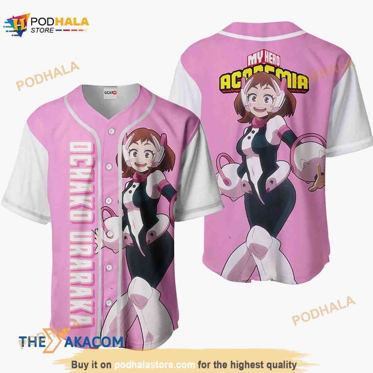 Ochako Uraraka My Hero Academia Anime 3D Baseball Jersey Shirt baseball jersey product view 1