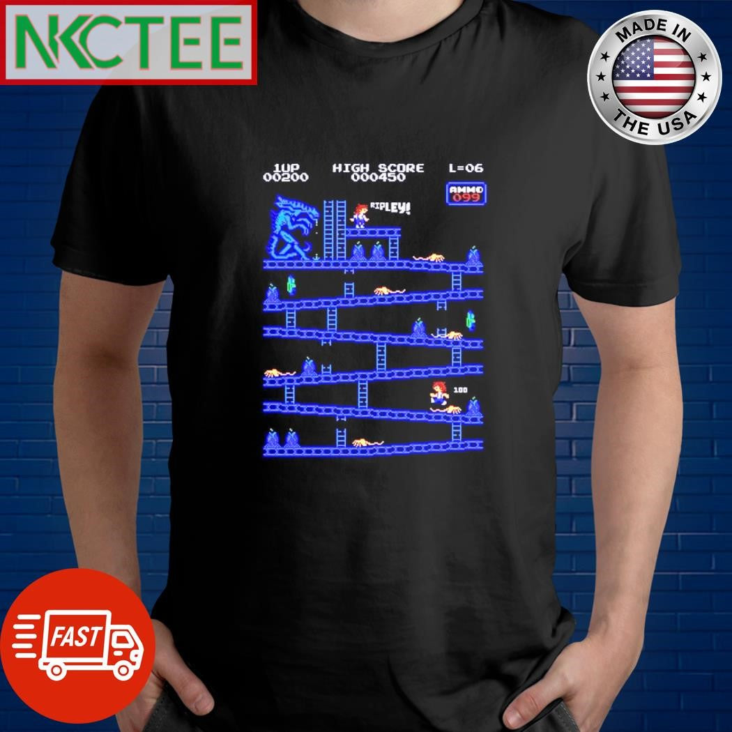 Official 1up 00200 High Score 000450 L = 06 Ammo 099 game pixel shirt Unisex T-shirt, Sweatshirt, Hoodie, Long Sleeve Tee - T-Shirt, Sweatshirt, Hoodie