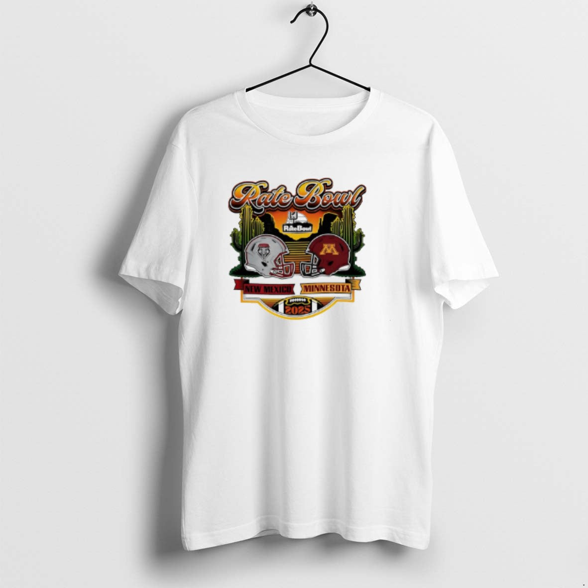 Official 2025 Rate Bowl Cactus Clash New Mexico Lobos Vs Minnesota Golden Gophers Matchup - T-Shirt, Sweatshirt, Hoodie