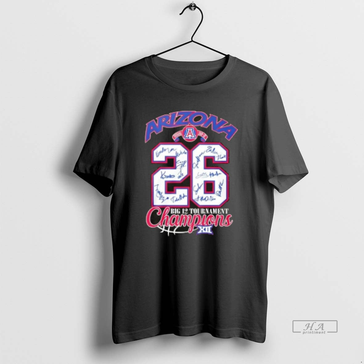 Official 2026 32 2 Arizona Wildcats Big 12 Tournament Champions All Signatures Unisex T-shirt, Sweatshirt, Hoodie, Long Sleeve Tee - T-Shirt, Sweatshirt, Hoodie