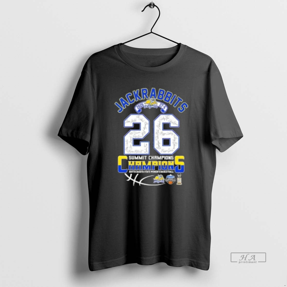 Official 2026 Summit Champions South Dakota State Womens Basketball Jackrabbits All Signatures - T-Shirt, Sweatshirt, Hoodie