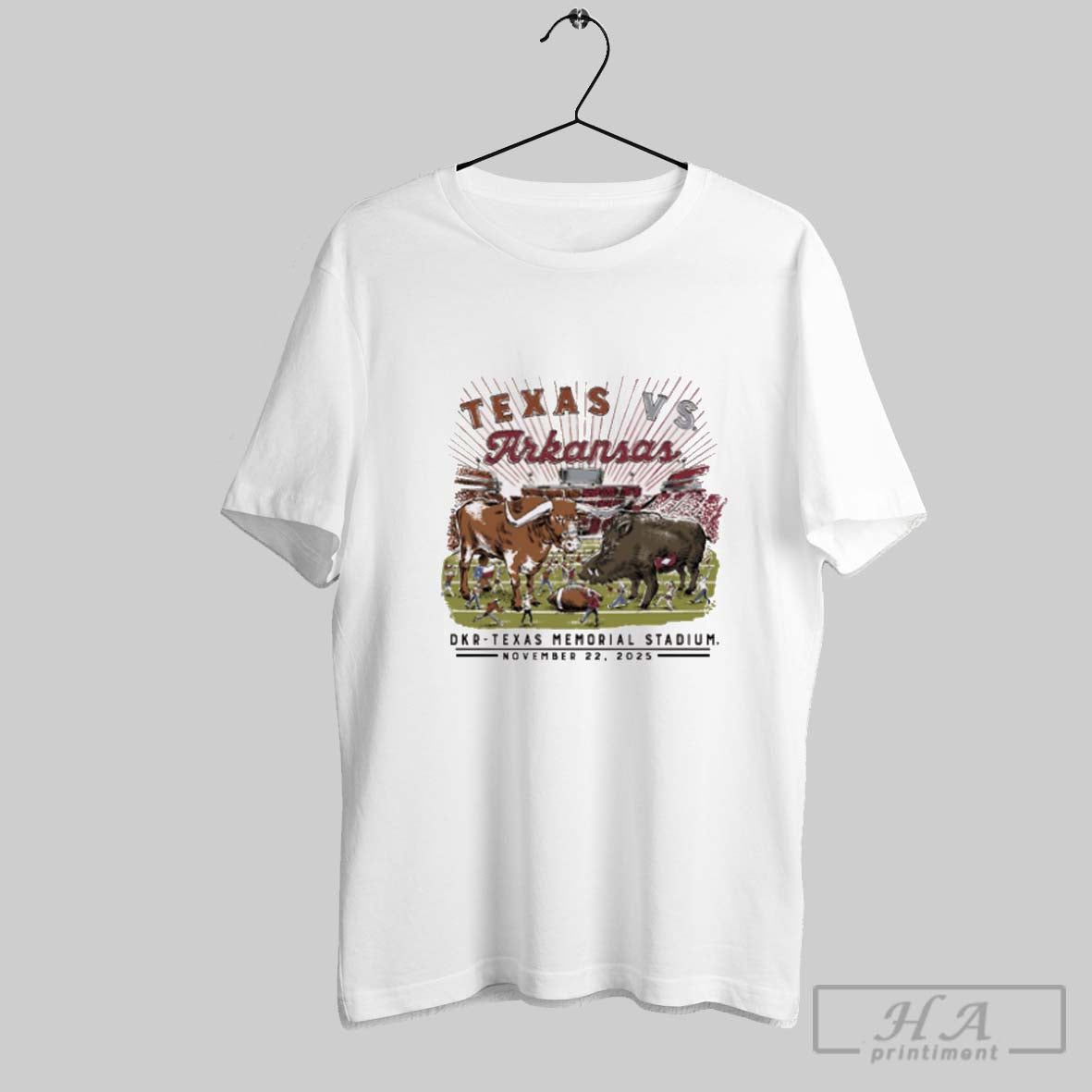 Official Arkansas Razorbacks Vs Texas Longhorns Game Day November 22 2025 Dkr Texas Memorial Stadium - T-Shirt, Sweatshirt, Hoodie