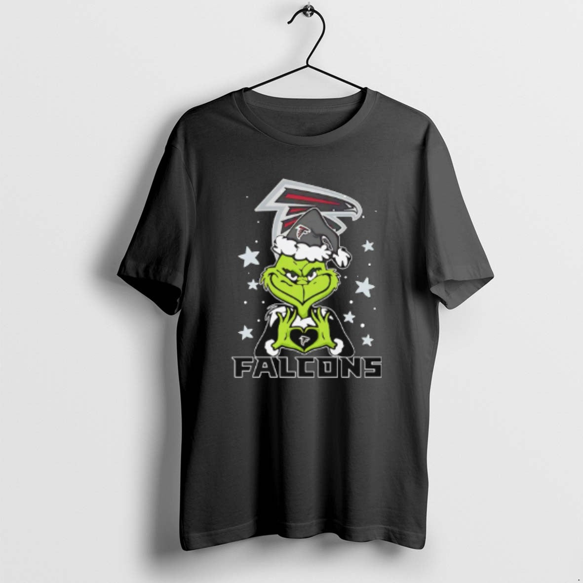 Official Atlanta Falcons Love Grinch Heart Hand Christmas 2025 - T-Shirt, Sweatshirt, Hoodie