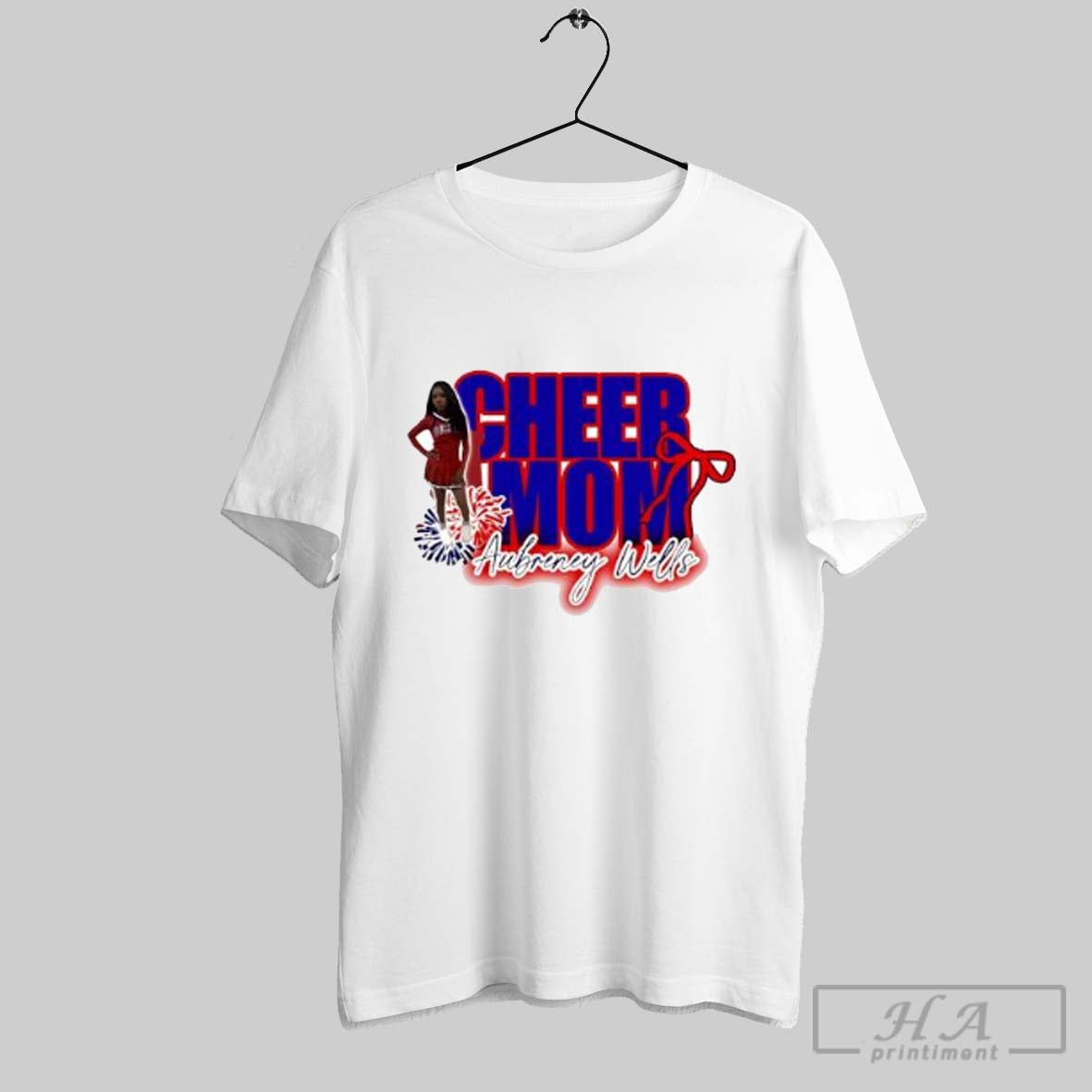 Official Aubreny Wells Cheer Mom Cheerleader And Red Bow Posters White Unisex T-shirt, Sweatshirt, Hoodie, Long Sleeve Tee - T-Shirt, Sweatshirt, Hoodie