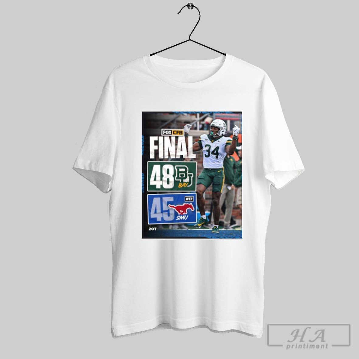 Official Baylor Bears 48 45 Smu Mustangs Sep 6 2025 Cfb On Fox Poster Unisex T-shirt, Sweatshirt, Hoodie, Long Sleeve Tee - T-Shirt, Sweatshirt, Hoodie