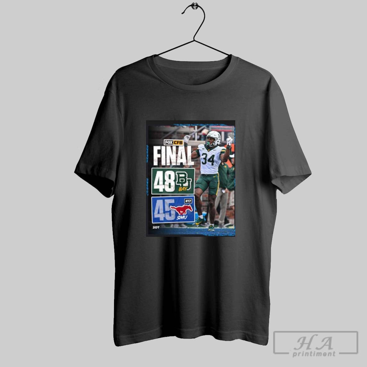 Official Baylor Bears Win 48 45 Smu Mustangs Poster Unisex T-shirt, Sweatshirt, Hoodie, Long Sleeve Tee - T-Shirt, Sweatshirt, Hoodie