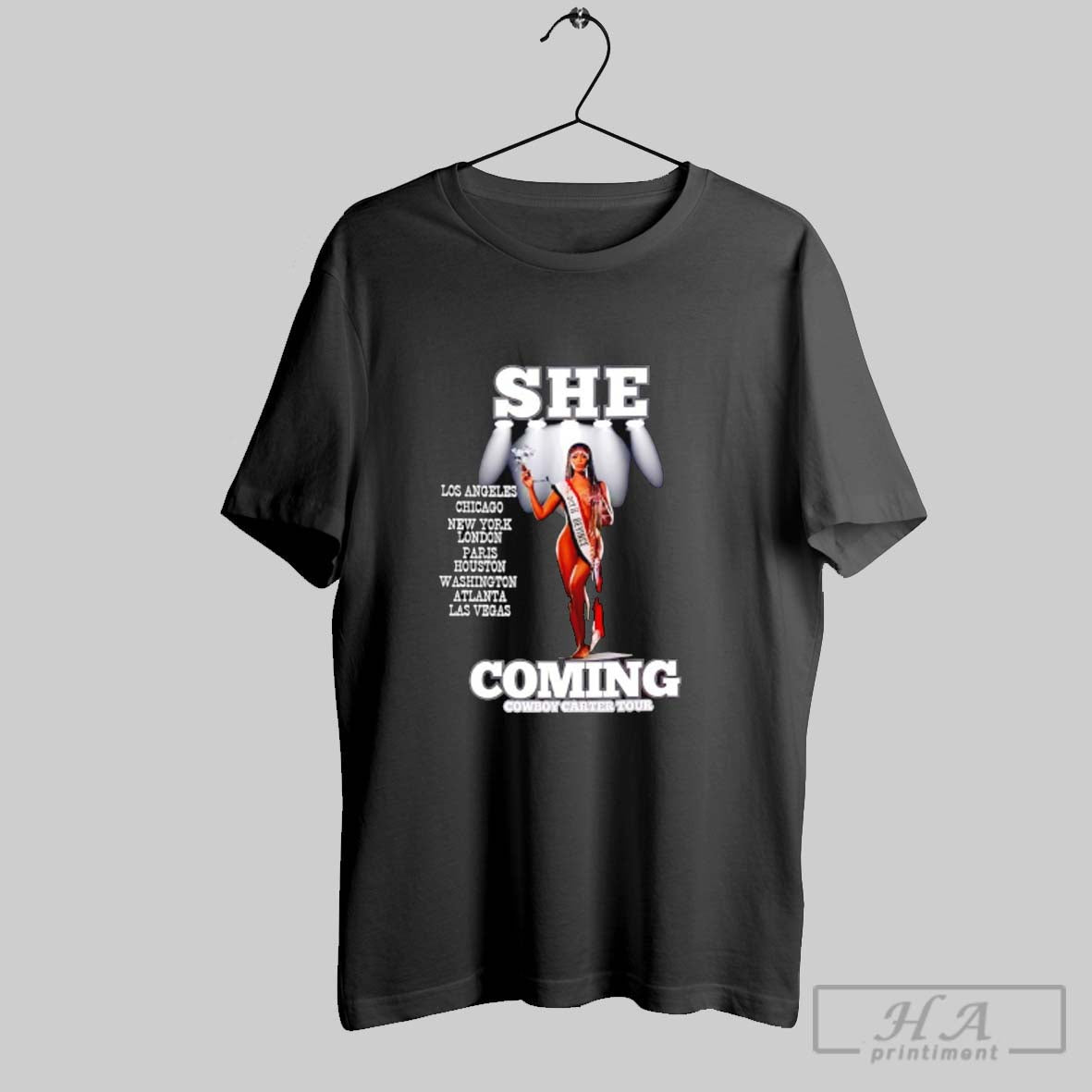 Official Beyonce She Coming Cowboy Carter Tour Washington Dc Unisex T-shirt, Sweatshirt, Hoodie, Long Sleeve Tee - T-Shirt, Sweatshirt, Hoodie