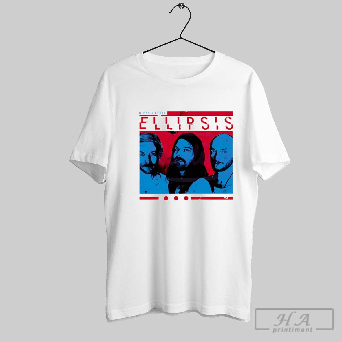 Official Biffy Clyro Ellipsis Album Cover Red Blue Portrait T Shirt Unisex T-shirt, Sweatshirt, Hoodie, Long Sleeve Tee - T-Shirt, Sweatshirt, Hoodie