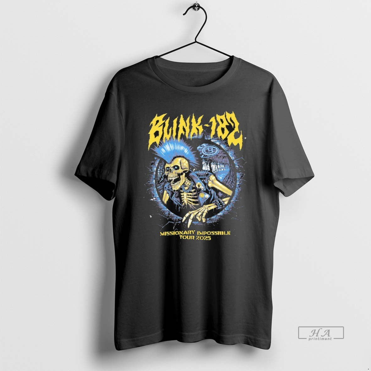 Official Blink 182 Mohawk Skeleton 2025 Tour - T-Shirt, Sweatshirt, Hoodie