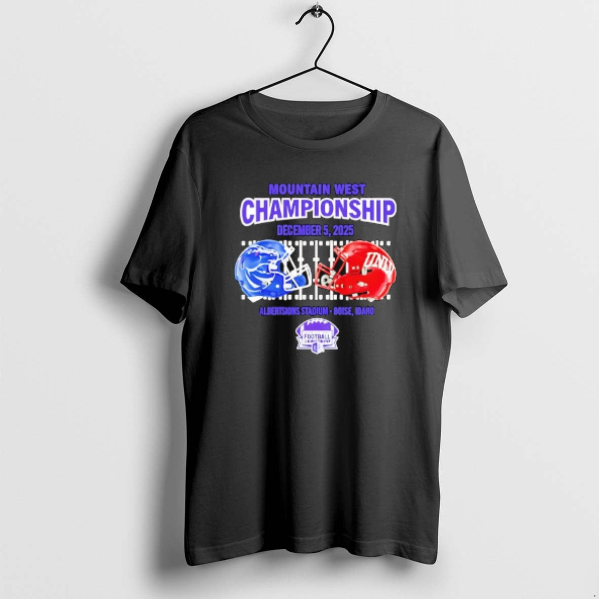 Official Boise State Vs Unlv 2025 Mountain West Championship Mens Dueling Helmet - T-Shirt, Sweatshirt, Hoodie