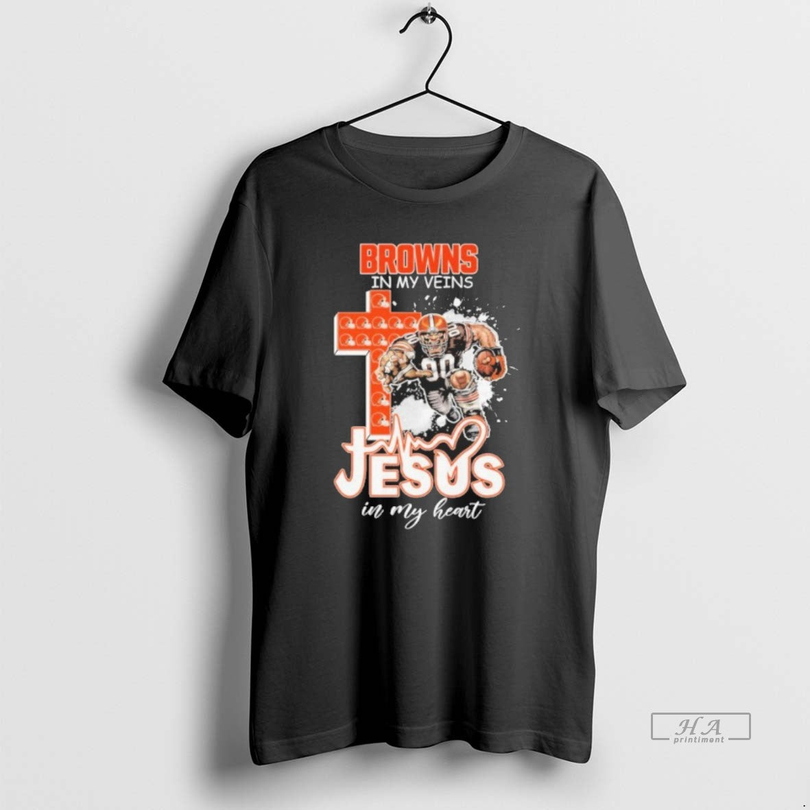 Official Browns In My Veins Jesus Mascot In My Heart Mascots - T-Shirt, Sweatshirt, Hoodie