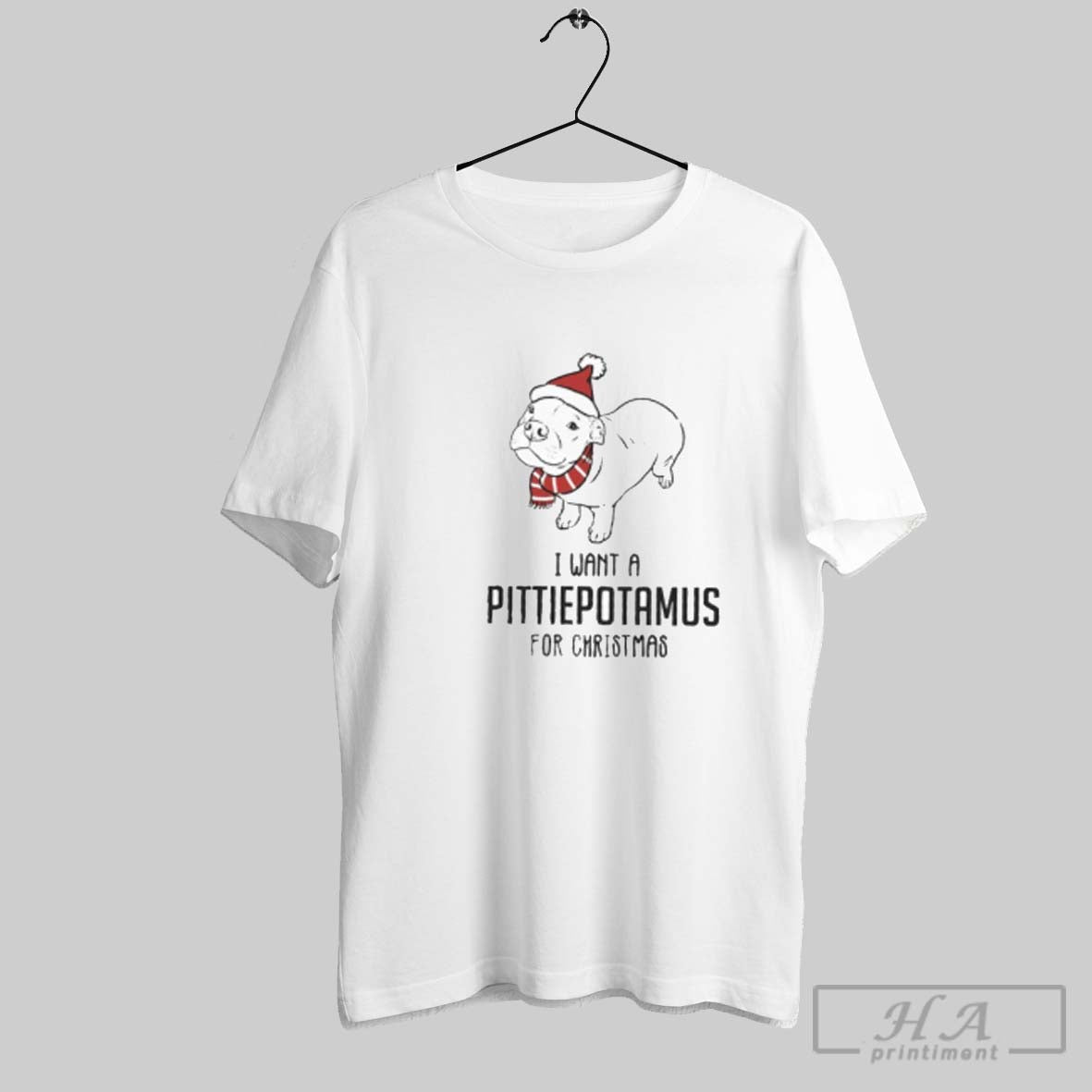 Official Bulldog I Want A Pittie Potamus For Christmas Unisex T-shirt, Sweatshirt, Hoodie, Long Sleeve Tee - T-Shirt, Sweatshirt, Hoodie