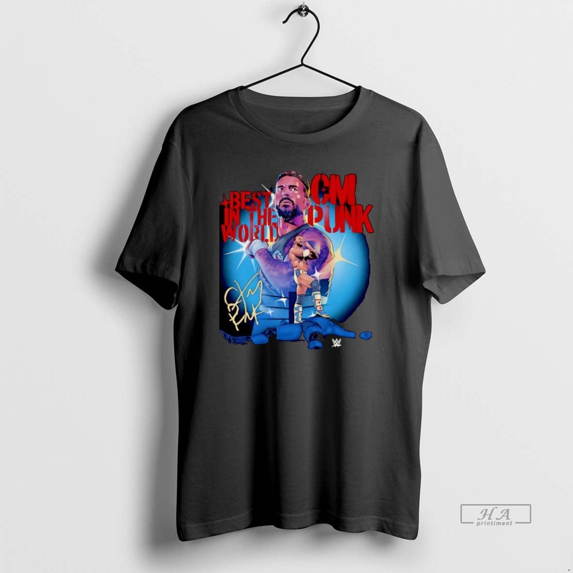 Official Cm Punk Stencil Best In The World Christmas - T-Shirt, Sweatshirt, Hoodie