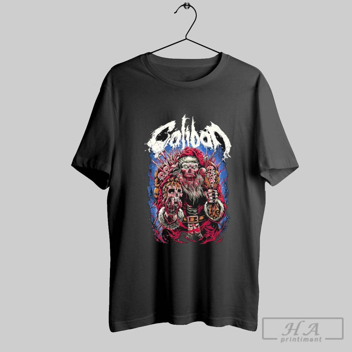Official Caliban Evil Santa Christmas T Shirts Unisex T-shirt, Sweatshirt, Hoodie, Long Sleeve Tee - T-Shirt, Sweatshirt, Hoodie