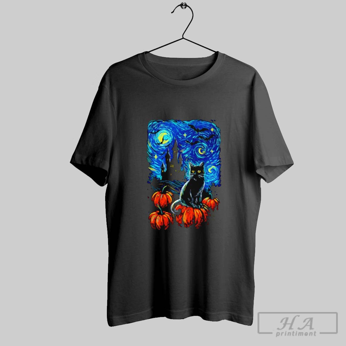 Official Cat Pumpkins The Starry Night Halloween Unisex T-shirt, Sweatshirt, Hoodie, Long Sleeve Tee - T-Shirt, Sweatshirt, Hoodie
