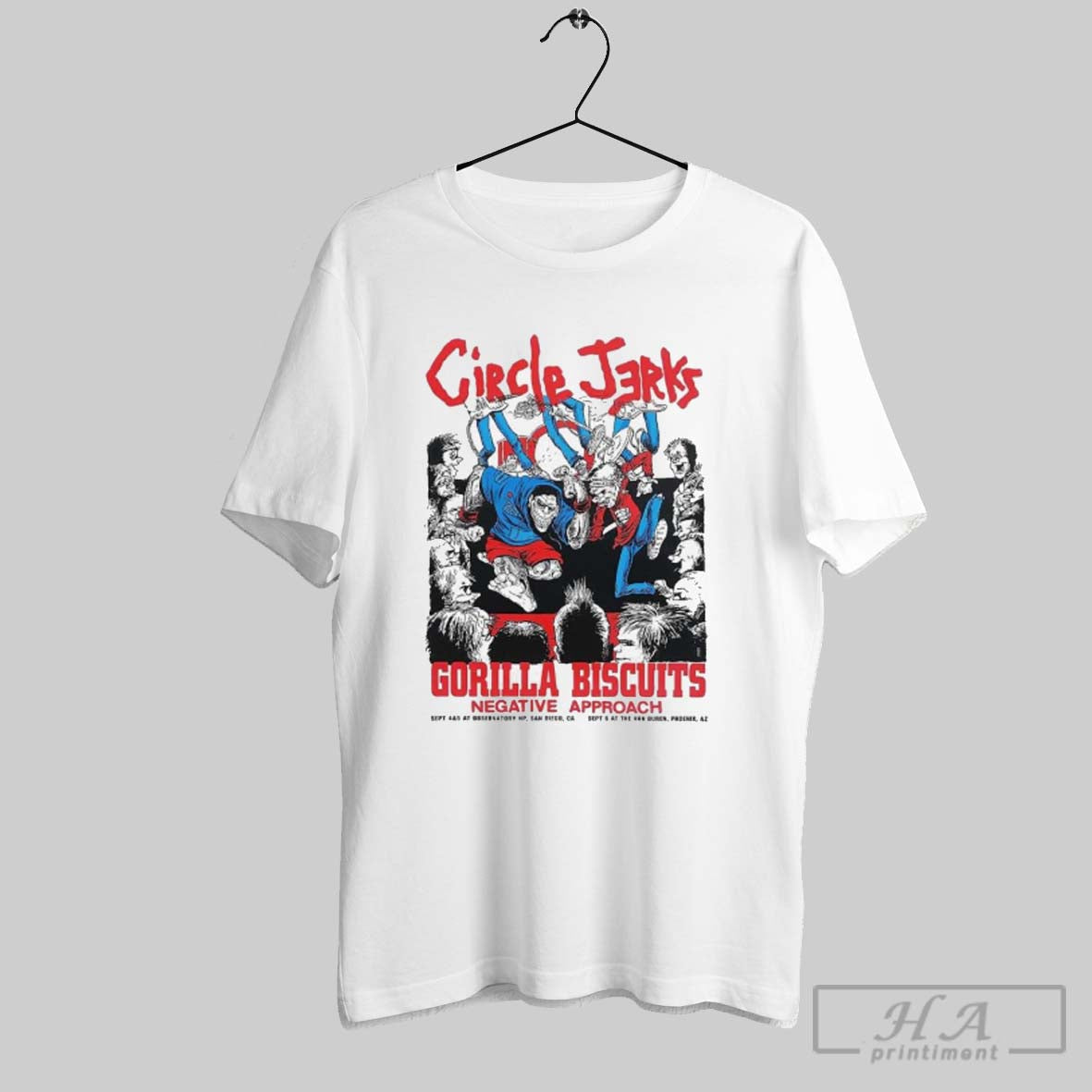 Official Circle Jerks X Gorilla Biscuits San Diego California And Phoenix Arizona 2025 Event At - T-Shirt, Sweatshirt, Hoodie