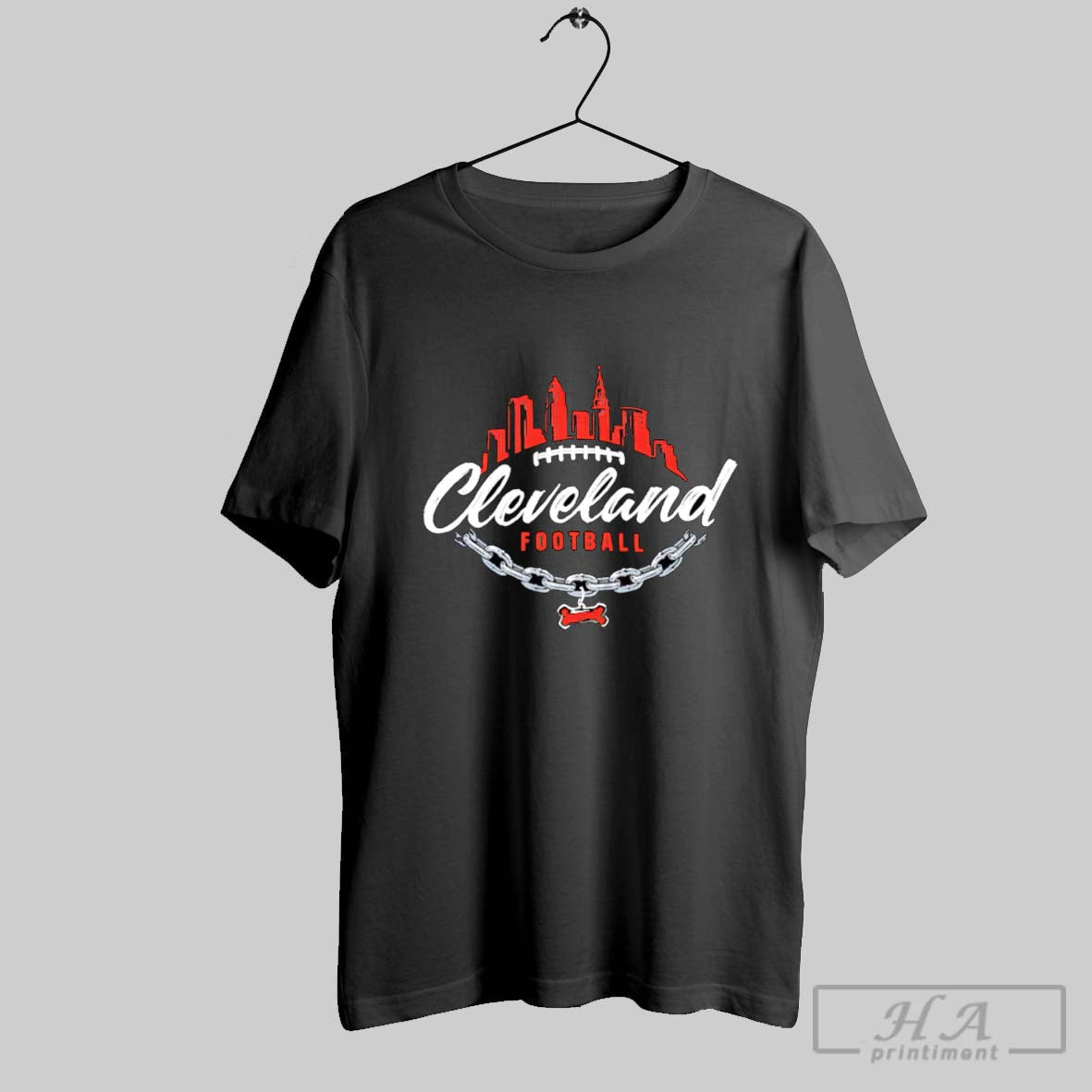Official Cleveland Football Skyline Chain Unisex T-shirt, Sweatshirt, Hoodie, Long Sleeve Tee - T-Shirt, Sweatshirt, Hoodie