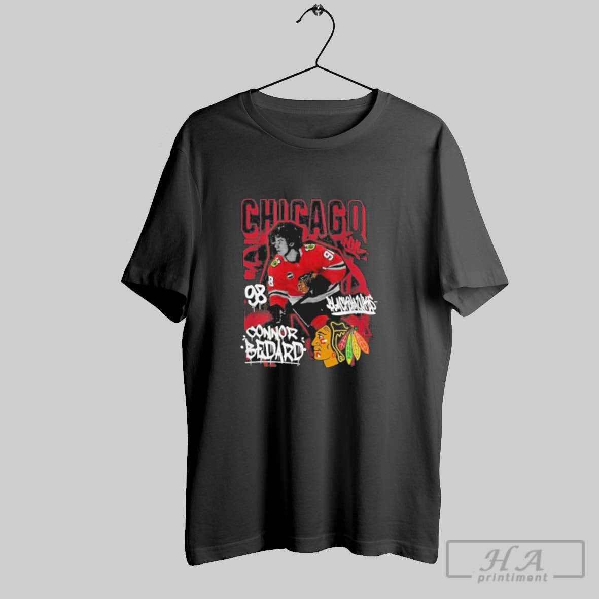 Official Connor Bedard Chicago Blackhawks Photo Reel Graphic Unisex T-shirt, Sweatshirt, Hoodie, Long Sleeve Tee - T-Shirt, Sweatshirt, Hoodie