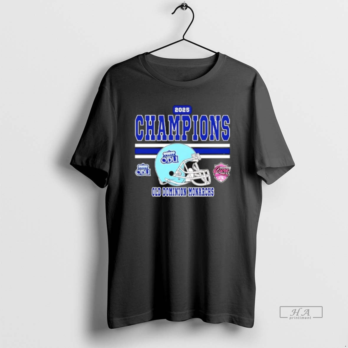 Official Cure Bowl Champions 2025 Old Dominion Monarchs Football Helmet - T-Shirt, Sweatshirt, Hoodie