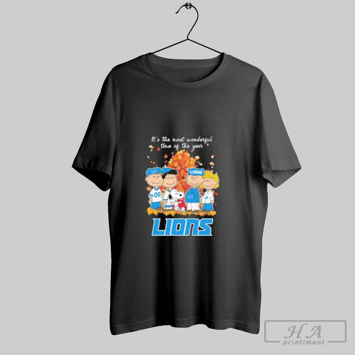 Official Detroit Lions And Peanuts Character Its The Most Wonderful Time Of The Year Unisex T-shirt, Sweatshirt, Hoodie, Long Sleeve Tee - T-Shirt, Sweatshirt, Hoodie