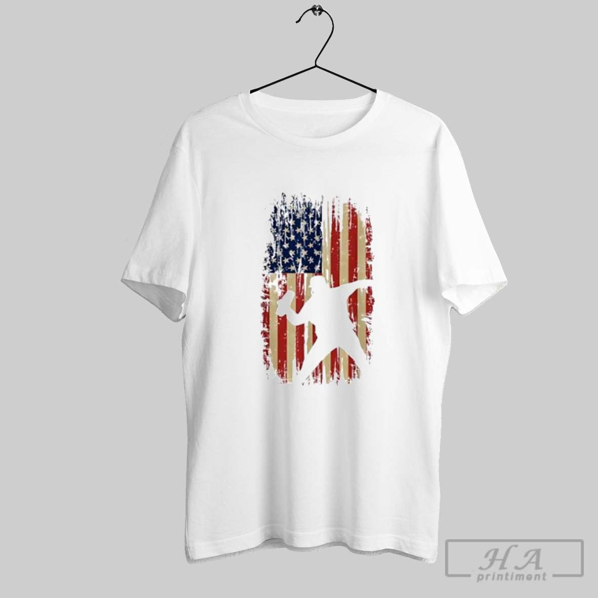 Official Distressed American Flag Baseball Pitcher Silhouette Unisex T-shirt, Sweatshirt, Hoodie, Long Sleeve Tee - T-Shirt, Sweatshirt, Hoodie