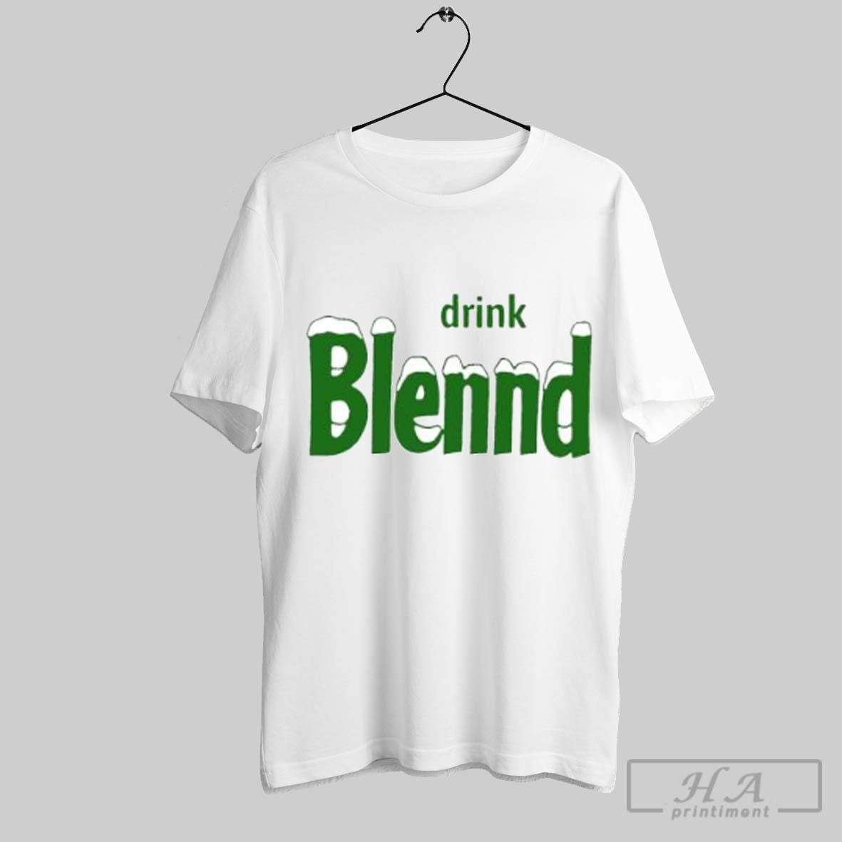 Official Drink Blendd Funny Snowman Green Text Winter Holiday Unisex T-shirt, Sweatshirt, Hoodie, Long Sleeve Tee - T-Shirt, Sweatshirt, Hoodie