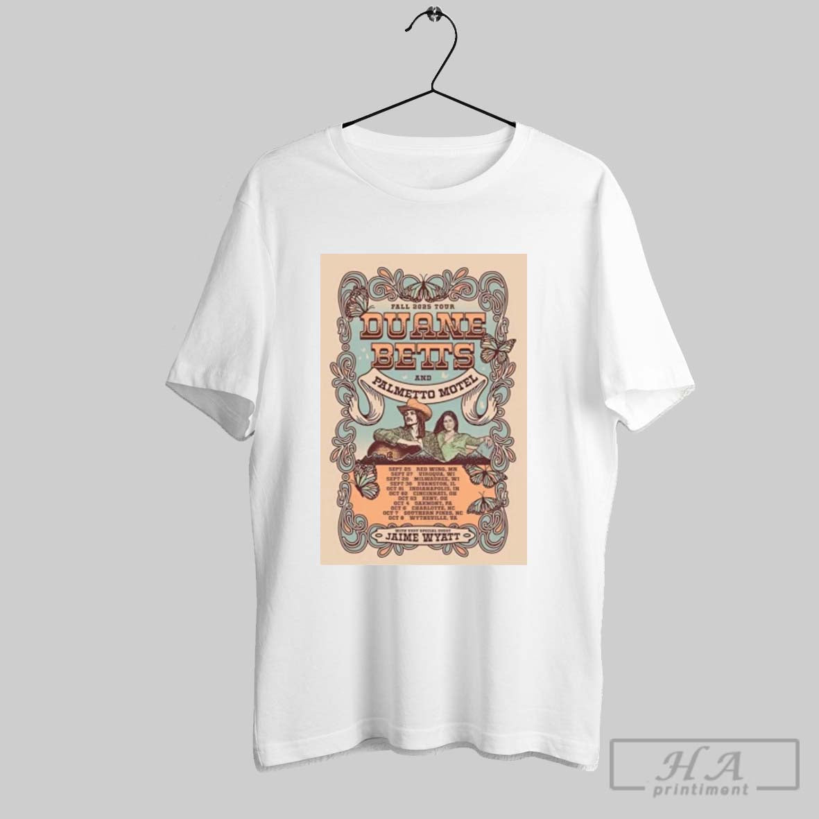 Official Duane Betts And Jaime Wyatt Fall 2025 Tour Unisex T-shirt, Sweatshirt, Hoodie, Long Sleeve Tee - T-Shirt, Sweatshirt, Hoodie