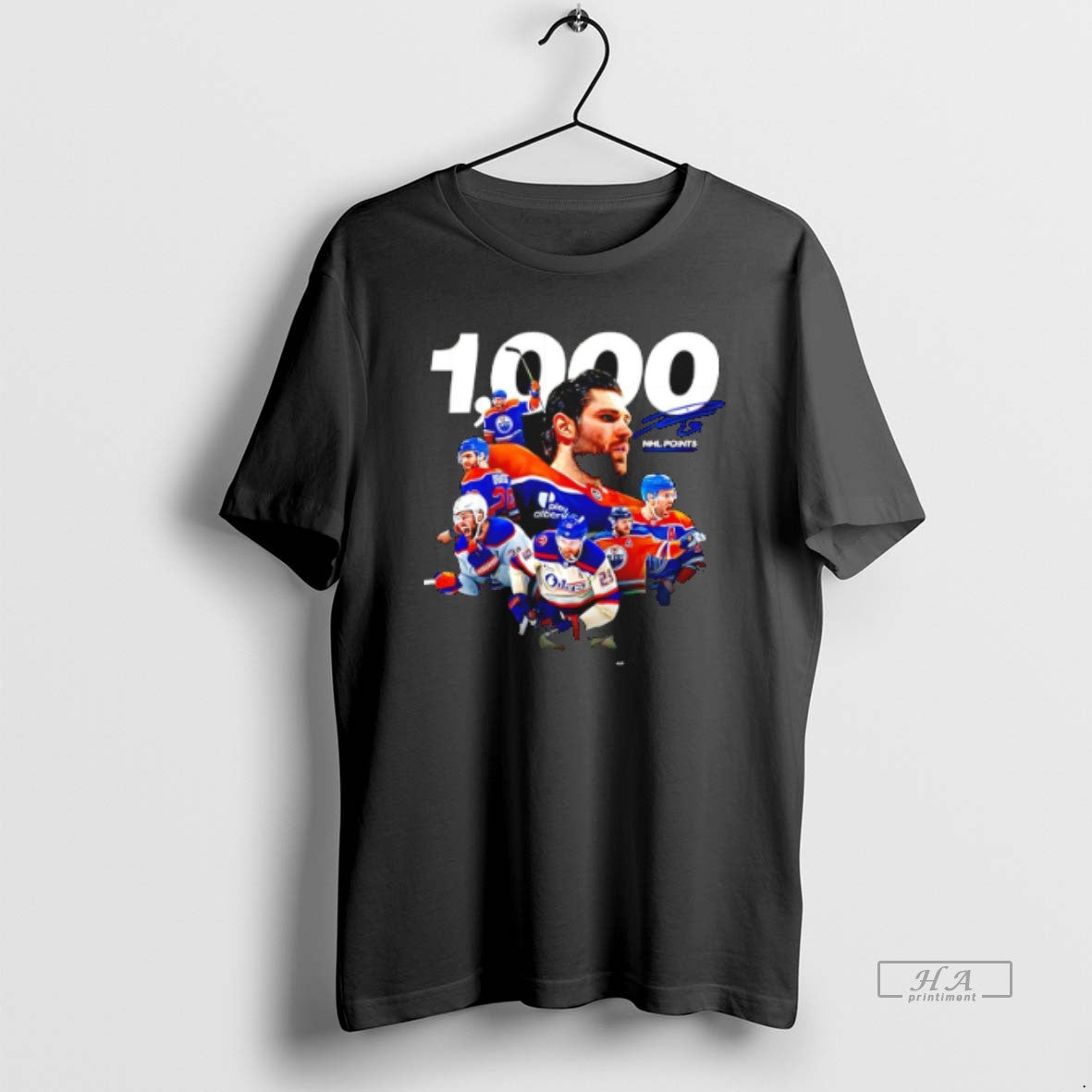 Official Edmonton Oilers Leon Draisaitl 1000 Career Nhl Points 2025 Graphic - T-Shirt, Sweatshirt, Hoodie