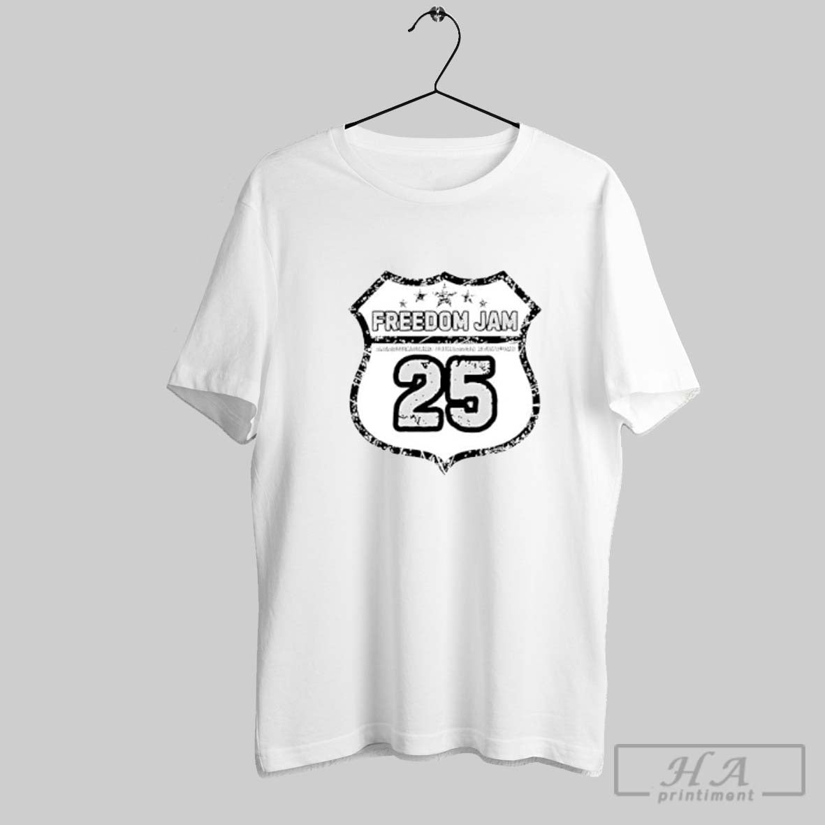 Official Freedom Jam 25 Distressed Shield Posters White Unisex T-shirt, Sweatshirt, Hoodie, Long Sleeve Tee - T-Shirt, Sweatshirt, Hoodie