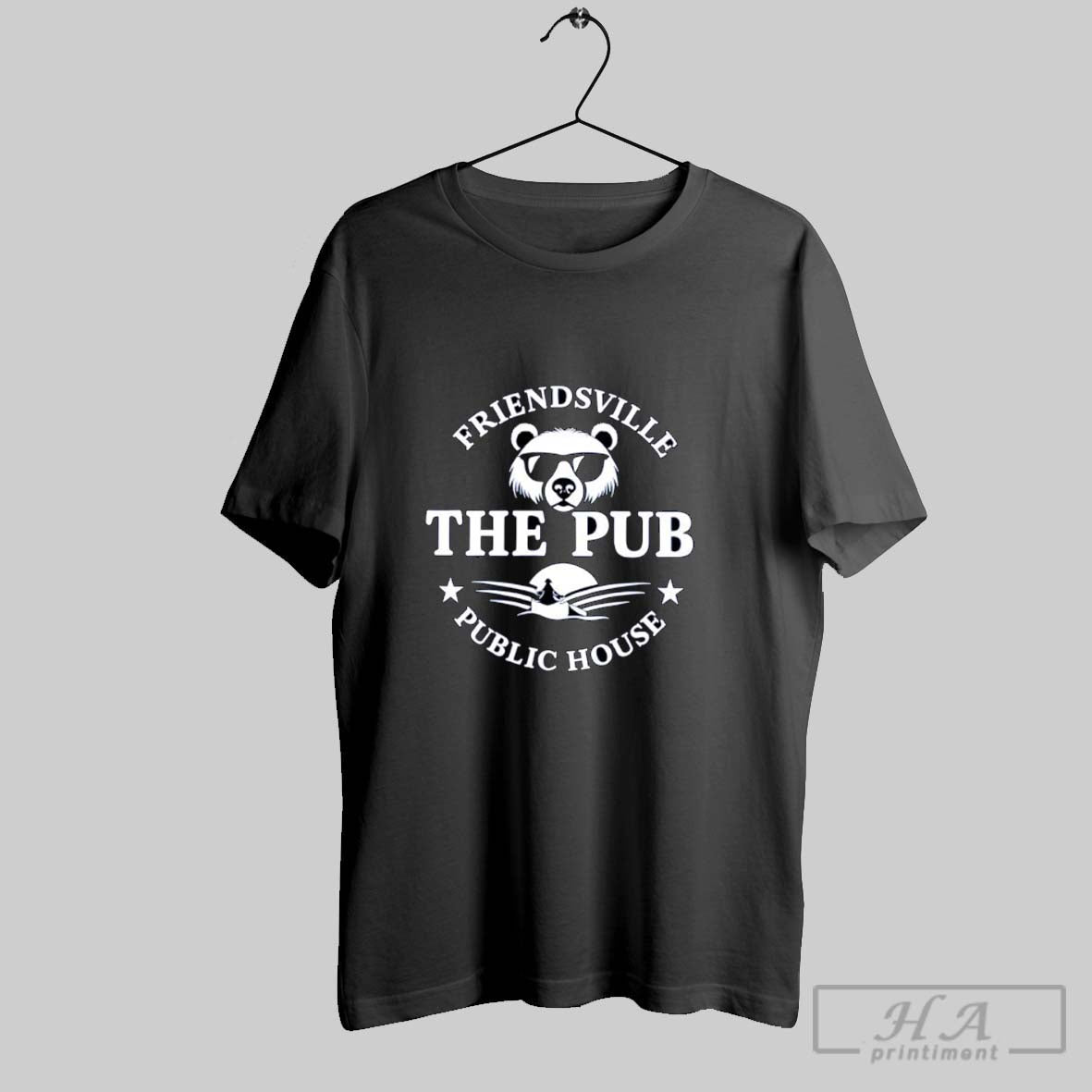 Official Friendsville The Pub Public House Bear Logo Graphic Posters Black Unisex T-shirt, Sweatshirt, Hoodie, Long Sleeve Tee - T-Shirt, Sweatshirt, Hoodie