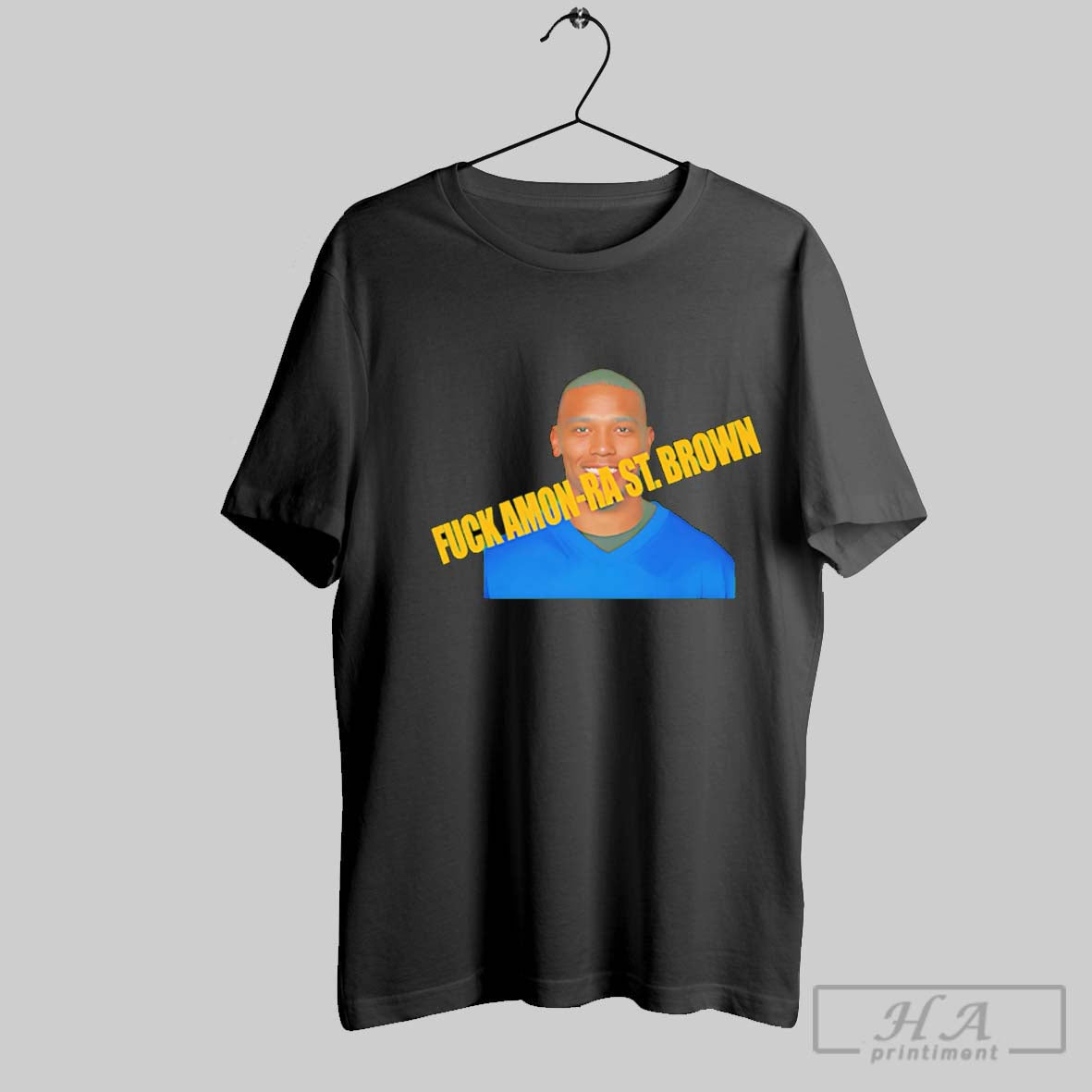 Official Fuck Amon Ra St Brown Poster Unisex T-shirt, Sweatshirt, Hoodie, Long Sleeve Tee - T-Shirt, Sweatshirt, Hoodie